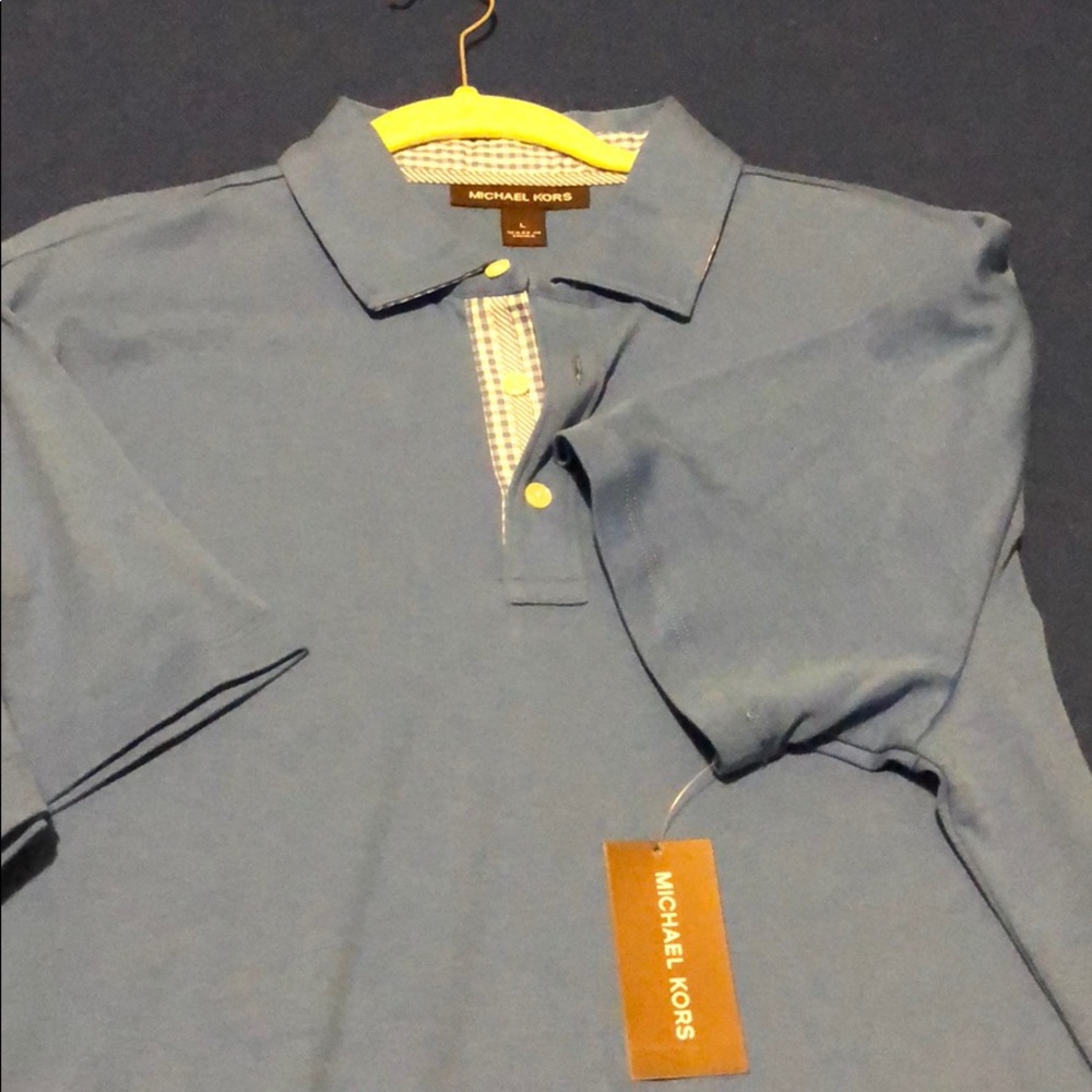 New never worn MK men’s sea blue polo shirt Large